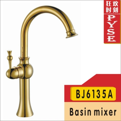 2014 direct selling top fashion single hole torneira para banheiro tap batedeira bj6135a gold faucet basin mixer