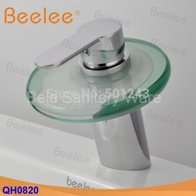 classic bathroom basin mixer tap chrome waterfall glass faucet mixer (qh0820)