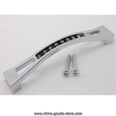 europe cabinet closet door diamond matte flash silver crystal handle knob wuj24 6.30"-160mm