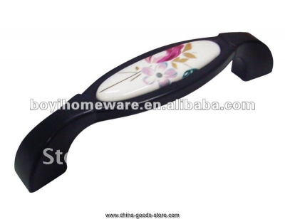 flower pattern ceramic knob handle whole and retail discount 50pcs /lot h09-bk