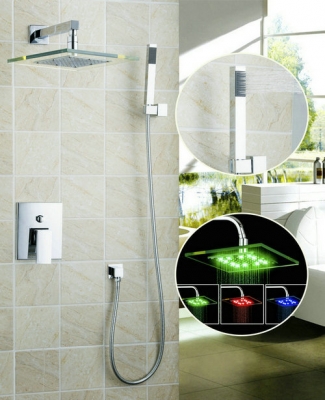 ouboni shower set torneira no batteries led light 10"shower head bathroom rainfall 58803a bathtub chrome sink faucets,mixer taps