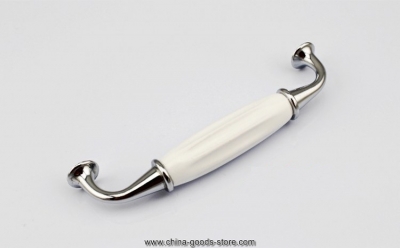 10pcs/lot white contracted rural small ceramic handle drawer cabinet door cabinet handle (c.c:128 mm l:145mm)