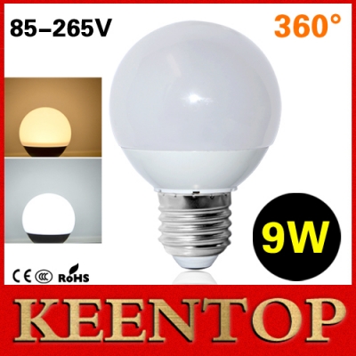 1pcs ultra brightness 360 degree 9w led ball bulb smd5730 e27 85v 110v 220v led lamp chandelier spotlight r70