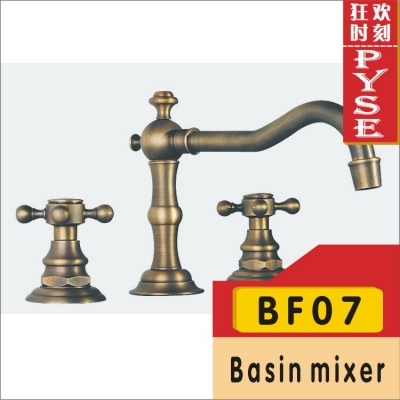 2014 rushed limited torneira banheiro torneiras para pia de banheiro bf07 3 holes antique basin faucet products