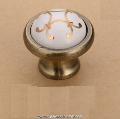 6252-qj single hole ceramic flower wardrobe cupboard knob drawer door pulls handles