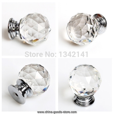 8pcs/lot clear acrylic furniture door handles pull drawer cabinet knobs cupboard and handles