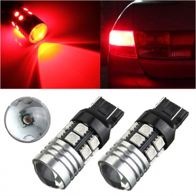 big promotion t20 7443 high power cree q5 12 led 5050 smd red car auto brake tail stop parking light bulbs lamp dc12v