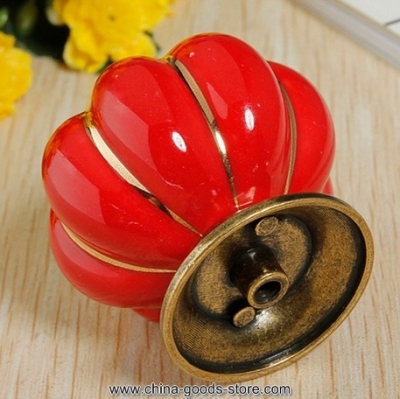 ceramic handle pull knobs,pumpkin shaped cupboard drawer handle