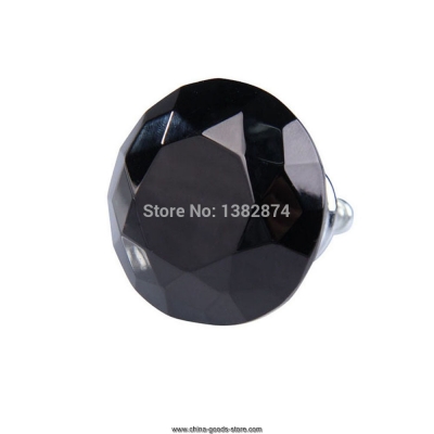diamond shape crystal glass drawer cabinet cupboard pull handle knob black a#v9