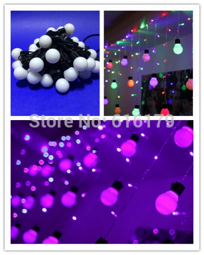holiday decorations colorful 15m 50 leds ball string lighting waterproof + power plug