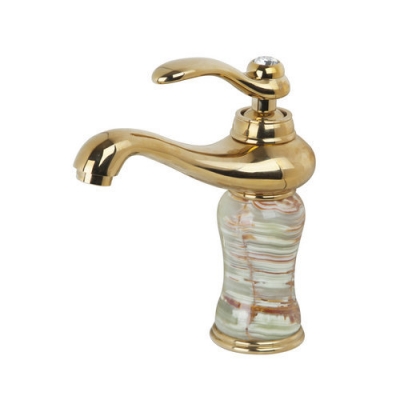 luxury bathroom golden ceramic body 92636 single handle deck mounted basin sink brass faucets,mixers &taps