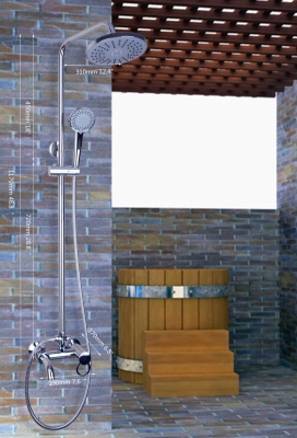 ouboni shower set torneira bathroom rainfall 53002/1 tub shower faucet with 8 inch shower head + hand shower