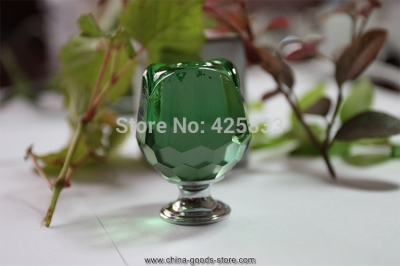 10pcs green glass rose knobs crystal furniture handle diamond knob & cabinet & drawer pulls whole
