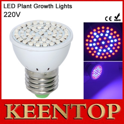 1pcs full spectrum e27 60leds faster growth lights 41red+19blue led grow lamps for flowers plant hydroponics led bulb lighting