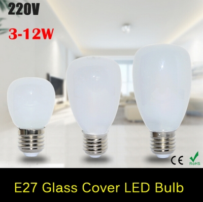 1pcs new arrival benbon glass cover led lamp e27 smd2835 3w 5w 7w 10w 12w led corn bulb lamps 220v bubble ball bulb hq lighting