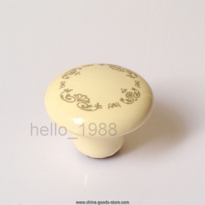 5pcs 32mm printing ceramic cabinet knob drawer knob cupboard knob closet dresser knob kitchen handles h1570