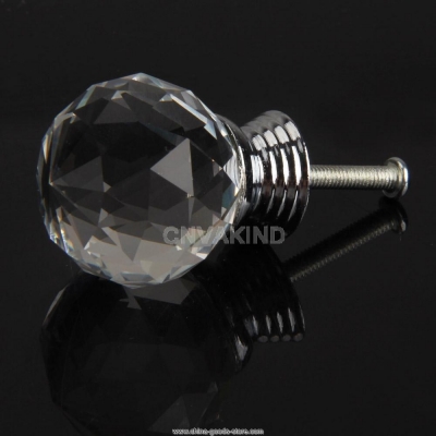 #cu3 1x crystal glass clear cabinet knob drawer pull handle for door wardrobe