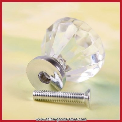 dealoneer 1pcs 32mm diamond shape crystal cupboard drawer cabinet knob pull handle #05 save up to 50%