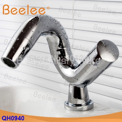 deck mounted stylish rotatable wash basin faucet mixer tap chrome brass novel basin faucet (qh0940)