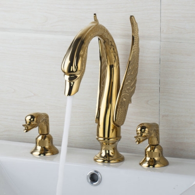 golden swan waterfall 3 pieces double handles bathtub torneira 97145 deck mounted shower bathroom basin sink faucet,mixers &taps
