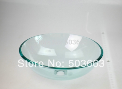 transparent hand-painted artistic victory vessel wash basin tempered glass sink bathroom basin with brass mf-767