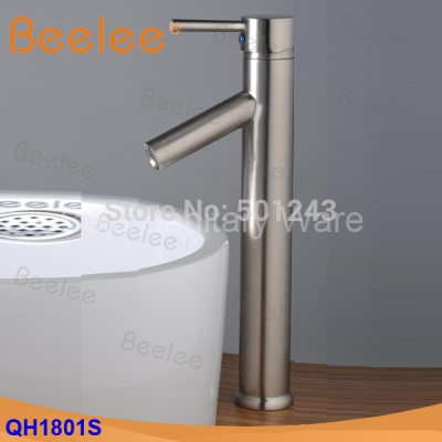 us popularbrushed nickel faucet deck mounted single lever wash basin water faucet mixer tap (qh1801s)