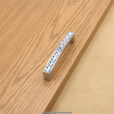 10pcs 96mm square crystal glass cabinet drawer handle kitchen knob wardrobe closet pulls handle furniture handle bar