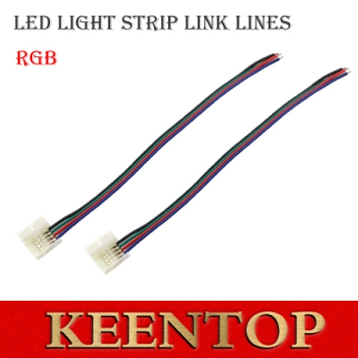 10pcs/lot 4pin female rgb led strip connector adapter with line for 5050 3528 3014 rgb led tape light whole