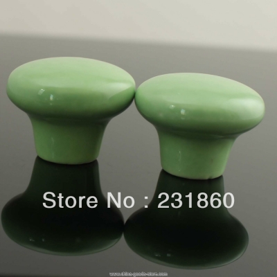 4 x green round ceramic door knobs cabinets drawer bedroom cupboard pull handle