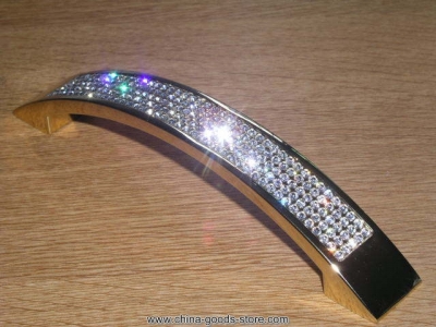 96mm gold color k9 crystal glass cabinets handles