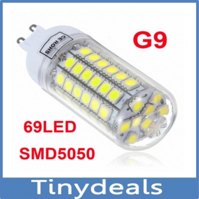 and new smd 5050 15w g9 led corn bulb lamp, warm white / white, 69leds g9 5050smd led light lamp,candle light chandelier ~v