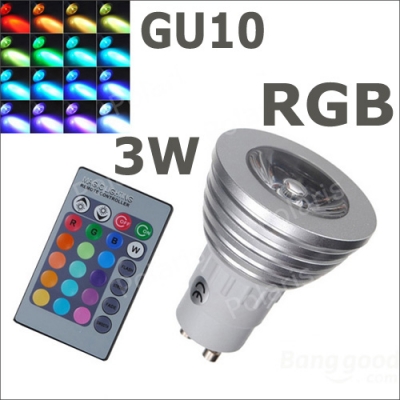 promotion s e27 gu10 mr16 e14 4w led bulb rgb spotlight 16 color changing light lamp + ir remote control+3 year warranty