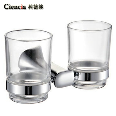 2014 rushed decorative wall dishes holder bh495 chrome double tumbler holder glass cup bathroom hangjings