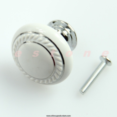 a96 3pcs/lot white ceramic crystal glass door knob drawer cabinet kitchen wardrobe handle