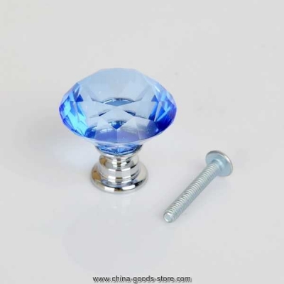 blue furniture handles with crystals cupboard drawer pull crystal glass cabinet knobs furniture handles + screw