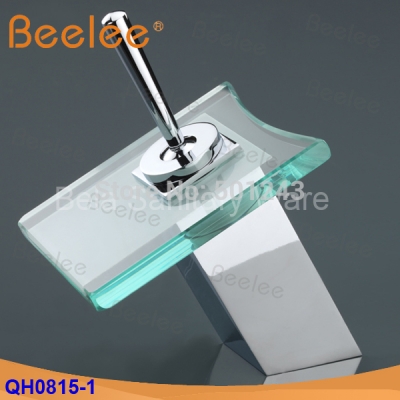 +contemporary solid brass single lever basin mixer waterfall glass basin faucet tap (qh0815-1)