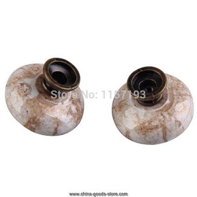 dia 32mm round marble crack ceramic cabinet knob cupboard drawer pull handle/great for kitchen bathroom cabinets shutters