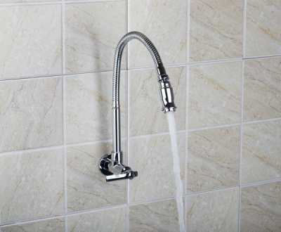 e_pak spray rq8551-3/1 newly wall mounted chrome all around rotate swivel kitchen/washroom single cold faucet