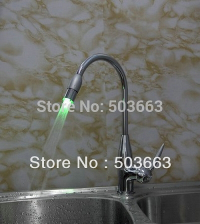 new single hole led swivel tap kitchen sink faucet mixer s-682