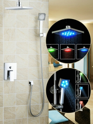 ouboni shower set torneira led light 8" shower head bathroom rainfall 57709a vanity cooper plumbing fixtures faucets,mixers tap
