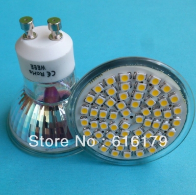 promotion selling x10pcs 60smd led gu10 led white light bulbs 220-240v 180degree wide angle bulb