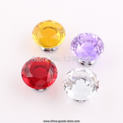 clear door pull knobs drawer cabinet cupboard crystal handle 30mm hardware whole zbe280