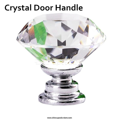diamond shaped clear glass crystal cabinet pull drawer handle kitchen door home furniture knob