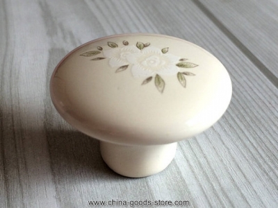 dresser knobs pulls handles kitchen cabinet door knobs pull handle ceramic cream white flower green leaf decorative hardware