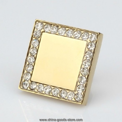 square diamond knobs crystal drawer knob pull shiny gold kichen cabinet handle knob gold dresser cupboard furniture knobs