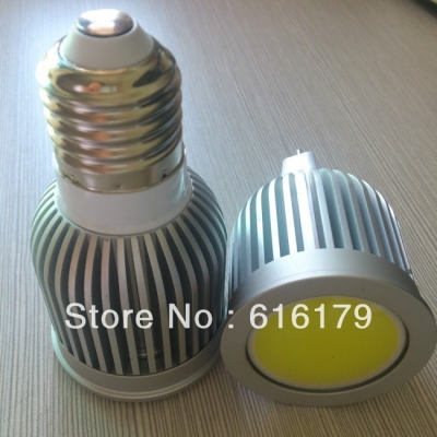 10pcs/lot retail energy saving cob led e27 ac85v-265v dimmable 9w led bulb pc aluminum warm white