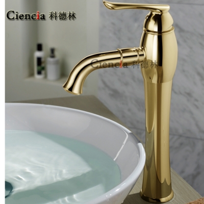 2014 limited rushed contemporary batedeira bj6158a gold deck mounted faucet bathroom basin wash mixer water tap