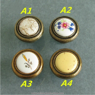 30mm ceramic drawer kichen cabinet knobs antique zinc alloy dresser bedside table cupboard furniture handles pulls knobs 9203