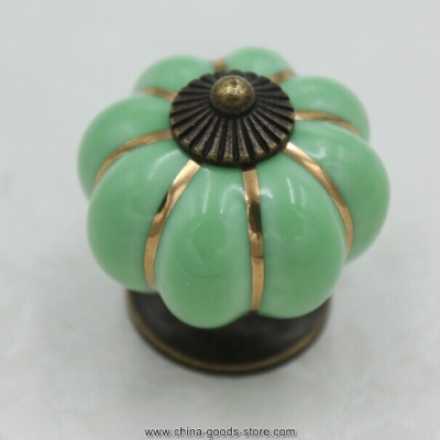 38mm bonze kichen cabinet knobs green ceramic drawer pulls squash type dresser wardrobe handle pulls knobs tc48