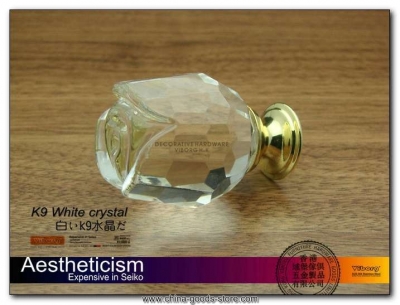 (4 pieces/lot) 40mm viborg k9 glass crystal knobs drawer handle& cabinet pulls&drawer knob, sa-965l-pvd-40